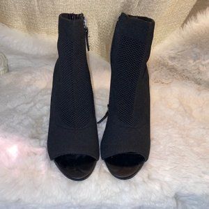 Black Peep Toe  Ankle Booties
